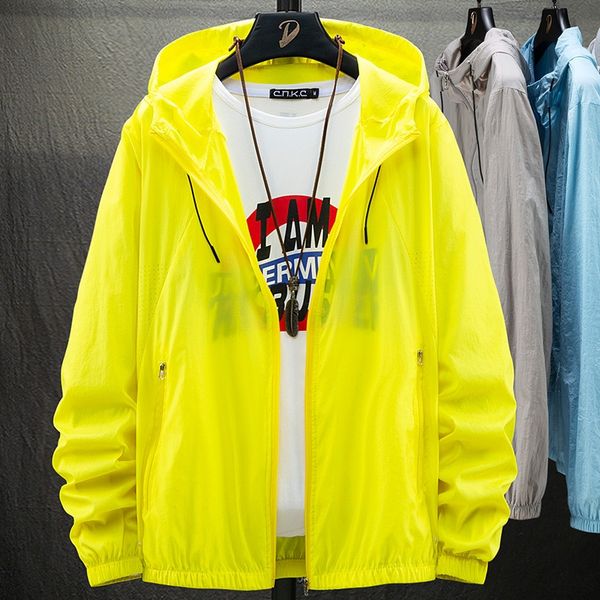 

вс-влагозащитная одежда мужская 2020 новый корейский стиль солнцезащитный куртка модный пальто ультратонкие дышащие мужские пальто с капюшон, Black;brown