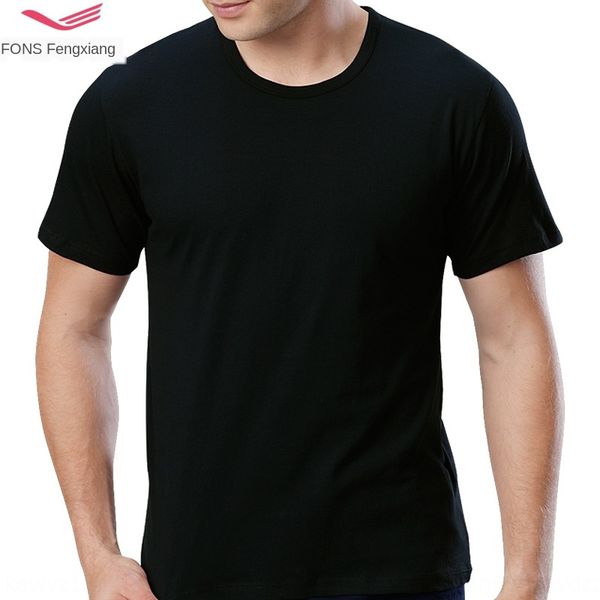 

lfikp fengxiang large size undershirt cotton men' loose plus fat plus cotton base round underwear t-shirt underwear neck t-shirt short, White;black