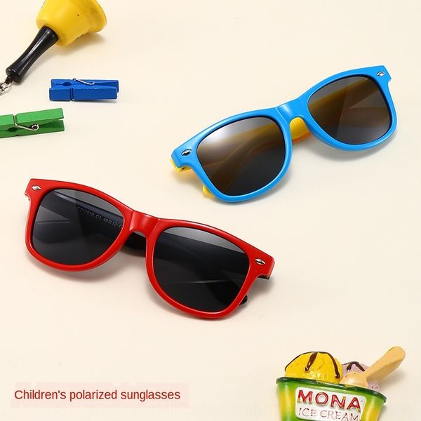 

new polarized silicone sun children's sun classic mi nail silicone fashion sunglasses cute baby eye-protecting glasses, Blue