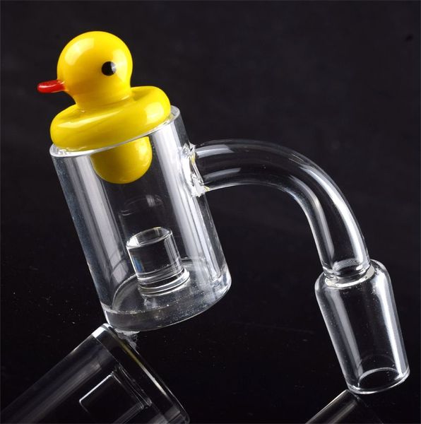 Nuova versione 4mm Bottom Reactor Core 25mm Flat Top Quartz Banger Nail Set colorato Duck Cactus Carb Cap per Oil Rig Bong in vetro