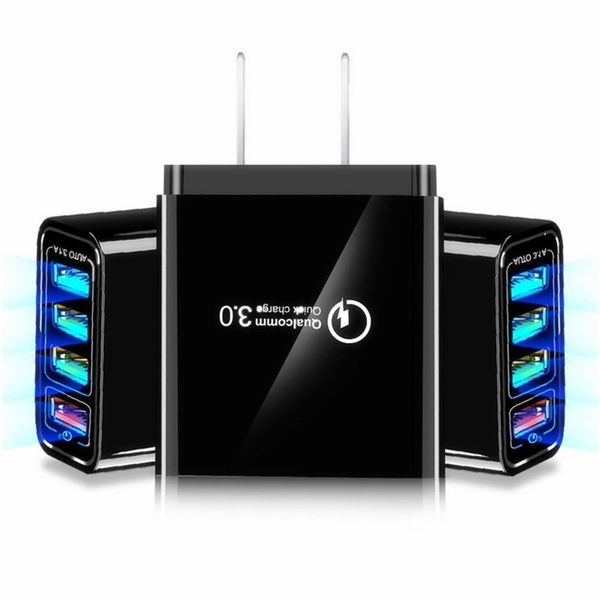 

4 порта usb зарядное устройство qc3.0 eu сша ac главная путешествия зарядное устройство адаптер питания разъем для samsung s8 s10 примечание