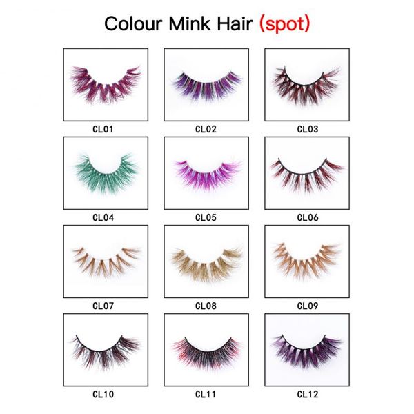 

12 colors rainbow eyelash extension color false fake mink lashes eyelashes false eyelash pestaÃ±as postizas faux cils maquillaje