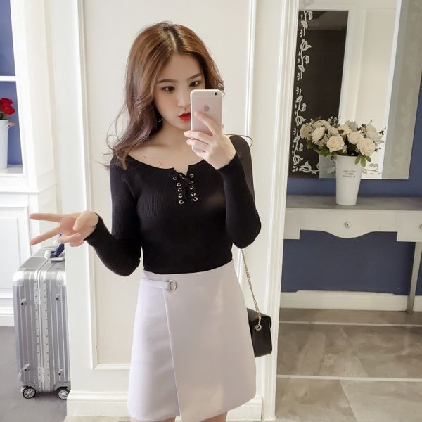 

2020 new autumn slim-fit base all-match long-sleeved spring and underpants autumn shirt base shirt, White;black