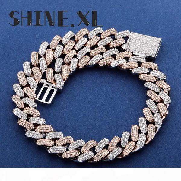 

iced out cuban necklace chain hip hop jewelry choker gold silver color cz clasp for mens rapper necklaces link