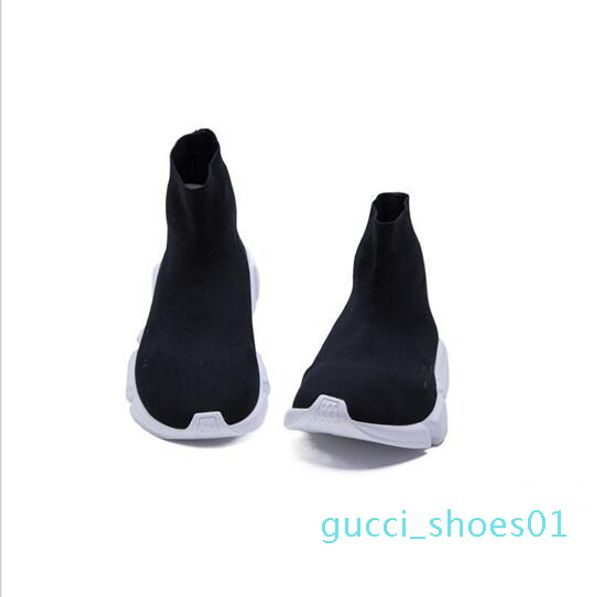 

2019 casual shoes flat fashion men socks red triple black stretch mesh high women sneaker speed trainer runner g01