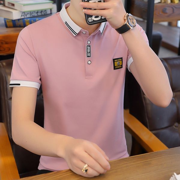 

new shirt men fashion lapel business casual men summer cotton short-sleeved brand shirt size m~3xl, White;black
