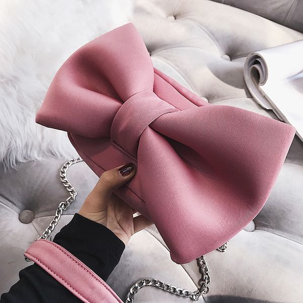 

cute bow women shoudler bags designer messenger bag sweet chains crossbdoy bag funny lady small flap female harajuku purses 2020