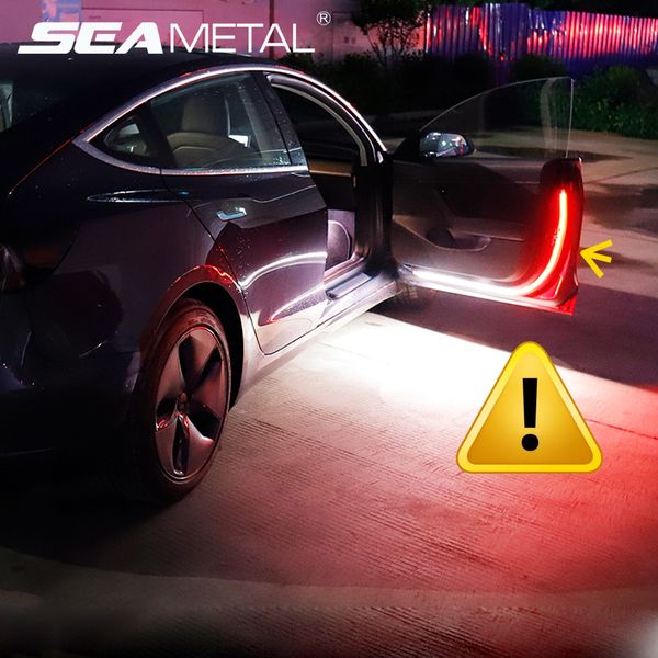 

12v led car door light auto strobe warning streamer lights night door open lamp safety warning flow strip lamp auto accessories