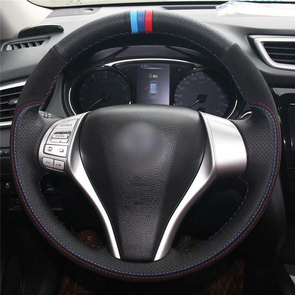 

for nissan altima 2013-2018 car steering wheel cover hand-stitched diy custom