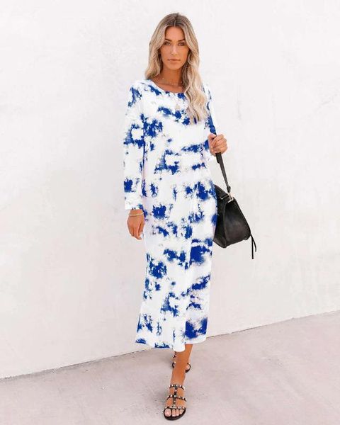 

european style 2020 women summer fashion casual o neck print long sleeve dress elegant vintage loose party dress vestidos, Black;gray