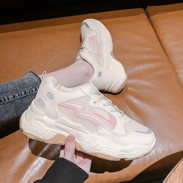 

women chunky sneakers casual 2020 dad shoes female lace up mesh woman platform comfort fashion ladies walking shoes new