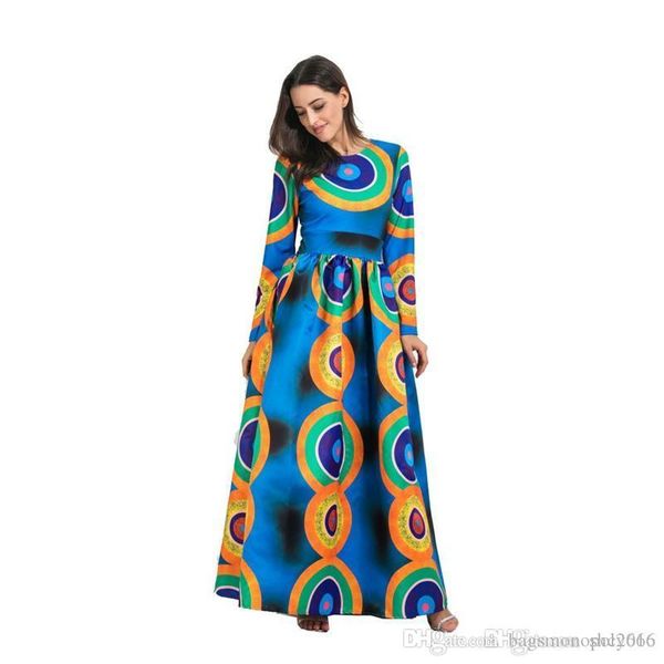 

women drees new style summer fashion ball gown round neck long sleeve digital polka dot print elegant lady casual loose dresses size s-2xl, Black;gray
