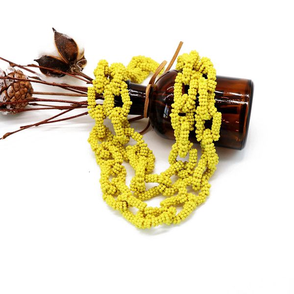 

hand-woven lake blue flower necklace double-layer necklace foreign trade export necklace female sweater chain short ing, Silver