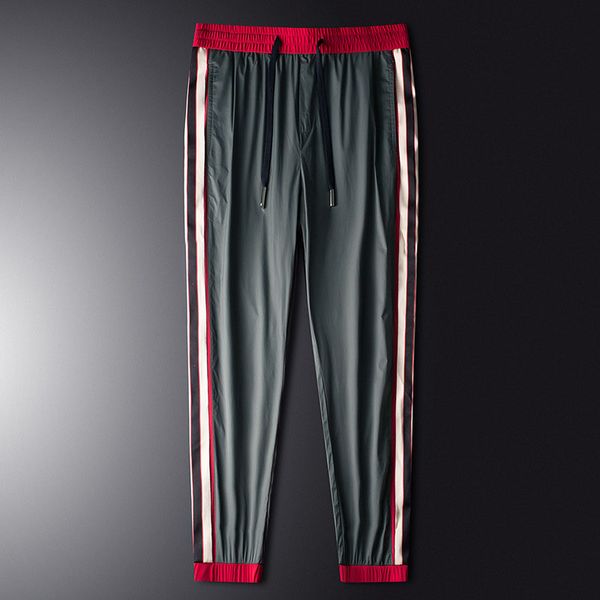 

men's pants 2020 summer fashion new mens slim full length pants men casual lightweight breathable sports trousers 3 colors size m-5xl, Black