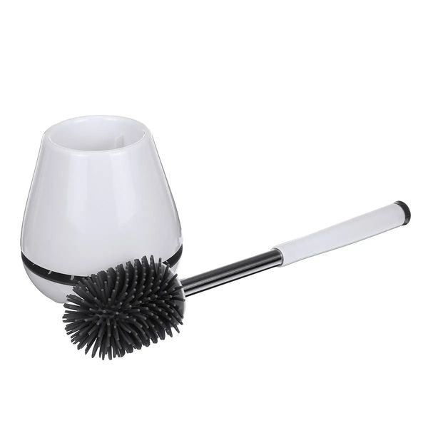 

silicone soft toilet brush set bristle base wc bathroom lavatory cleaning brush tools