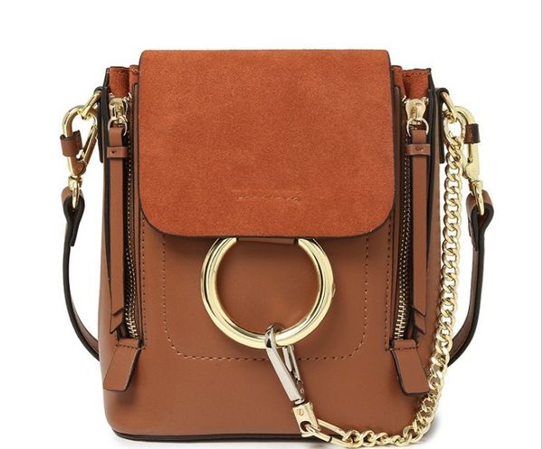 

Suede leather women fashion solid backpack school bag