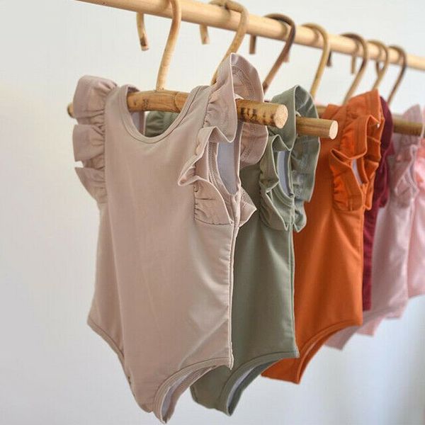 

newborn baby boy girl cotton bodysuit ruffle solid jumpsuit playsuit clothes set sunsuit 0-18m, Blue