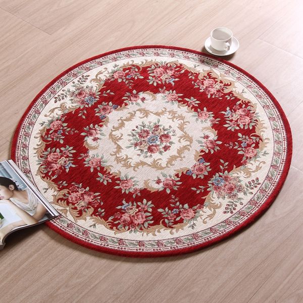 

jia bolang computer chair cushion european round carpet mat pastoral style living room tea table cushion study computer chair mat