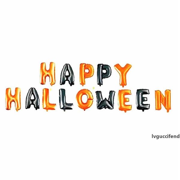 

14 pcs/set happy halloween balloon foil letter balloon for party decoration black and orange balloons party supplies jk1909