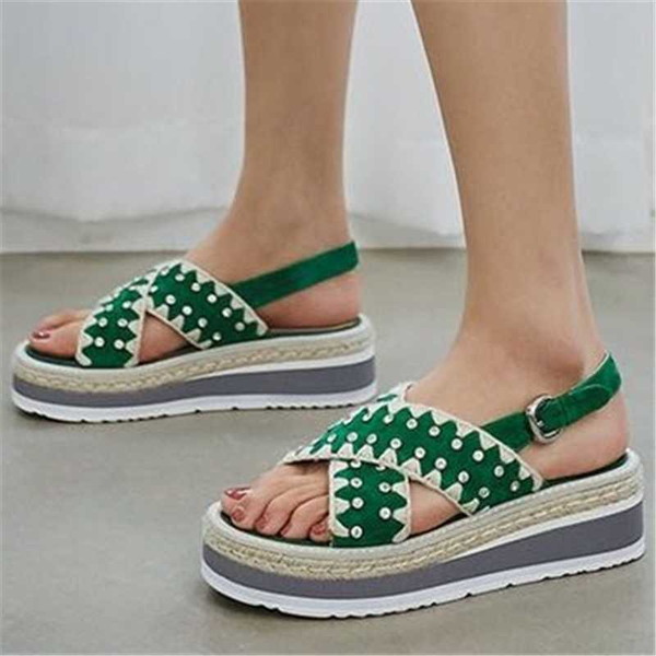 

women platform sandals 2020 summer shoes woman outdoor sandals thick mid-heel soft bottom comfortable sandalias sizes 35-43, Black