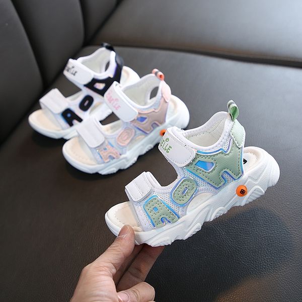 

boys' anti-skid 2020 new sneakers and sandals fashion soft bottom children's sports shoes boys' open toe sandals fashion, Black;red