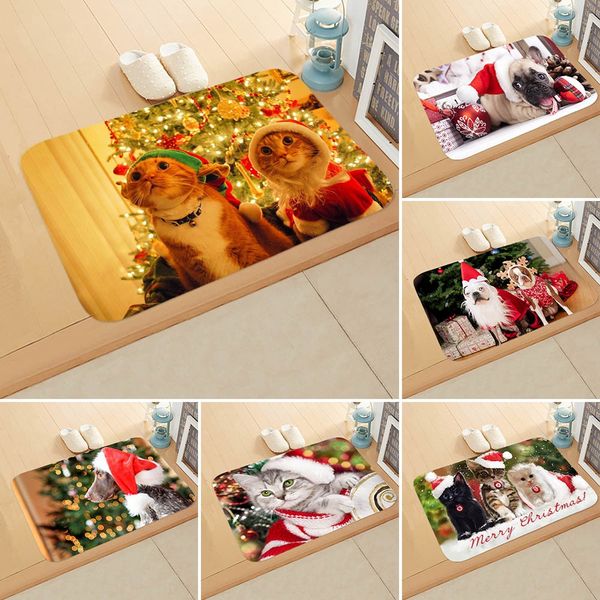 

christmas and new carpet year festive cat and dog animal door mat bedroom bathroom home absorbent non-slip carpet mat