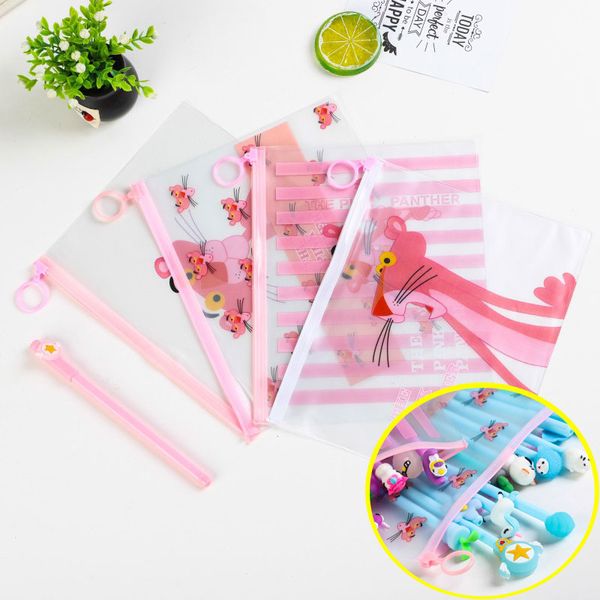 

cactus pencil case transparent pvc file folder pencil bags cute animal waterproof stationery bag for student office supplies pb0301