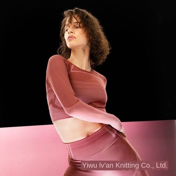 

ttssw 2020 coatnew seamless sports tight belly-leaking fitness yoga 2020 coatnew seamless sports tight belly-leaking long-sleeved fi, Black