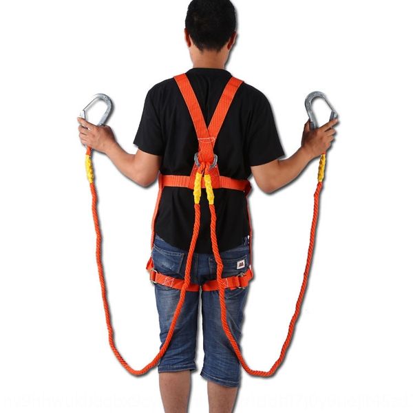 

hanging double back belt double hook for aerial work buffer safety rope anti-fall safety rope european-style five-point style
