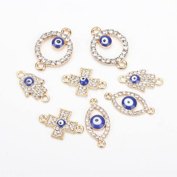 

evil eye connector hand diy and accessories cross-shaped evil eye diy jewelry accessories, Silver