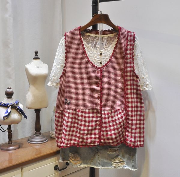 

syqdj 2020 new fresh sweet fashion all-match artistic simple size plaid stitching 6003 2020 new vest vestfresh sweet fashion all-match artis, Black;white