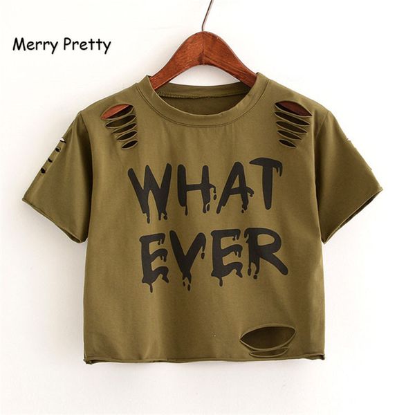 

women's t-shirt merry pretty t shirt women crop harajuk crew neck short sleeve what ever printed t-shirts summer for girls, White