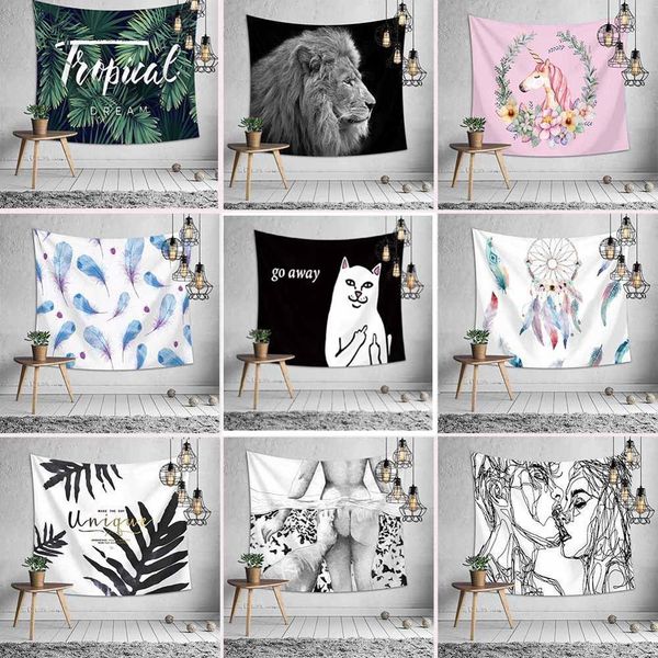 

cat with middle finger printing tapestry wall hanging cartoon cat go away tapestry home decoration tapestry wall hanging tapiz