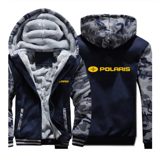 

polaris hoodies winter camouflage sleeve jacket men thicken warm fleece cotton zipper raglan coat male tracksuit t