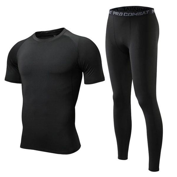 

мужская бег set gym бег термо белье xxxxl кожи compression фитнес rashgard мужской быстросохнущие колготки спортивный костюм, Black;blue