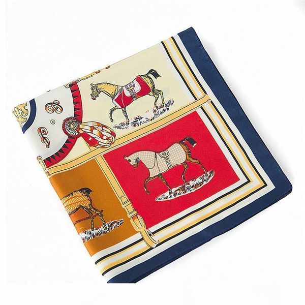 

scarf for women luxury horse printing pattern 100% silk designer thin scarfs fashion women scarves 5 color chose size 60x60cm b-1352, Blue;gray