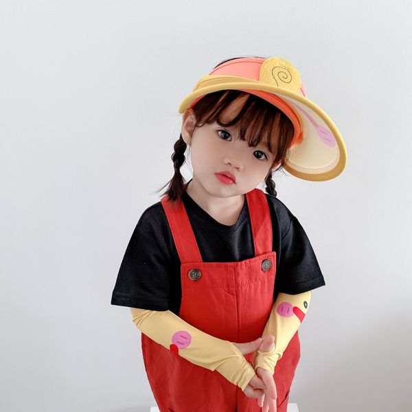 

2020 cartoon children's shade suit empty screen and ice sleeve sun hat ice sleeve sun hat same style, Blue;gray