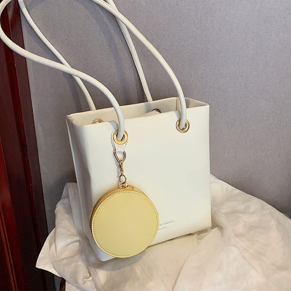 

classical 2 pcs/set bucket bags solid color pu leather shoulder bag 2020 fashion women handbags female travel crossbody bag