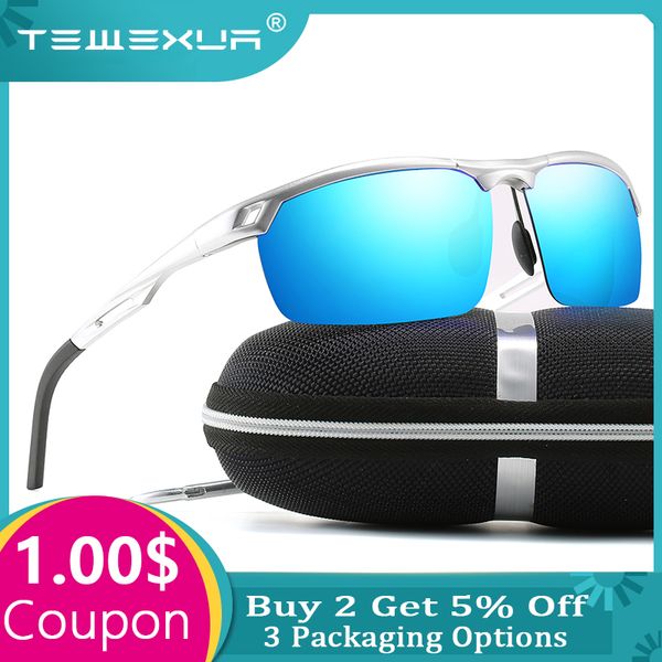 

tewexua ultra-light aluminum magnesium sport sunglasses polarized men rectangle gold outdoor driving sun glasses, White;black