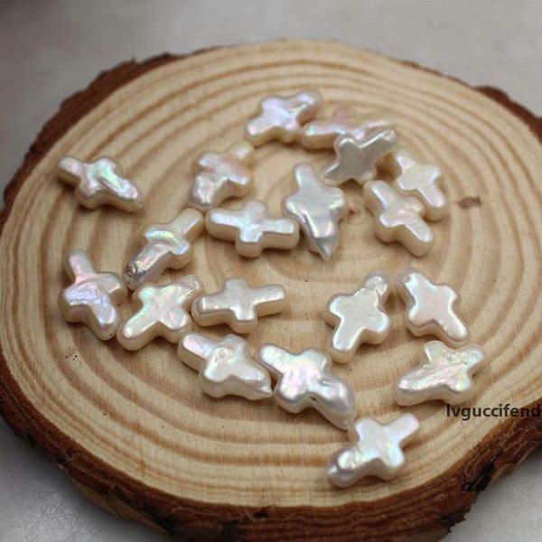

9*14mm/10pcs natural cross shape white freshwater pearl for diy fine jewelry making t200507