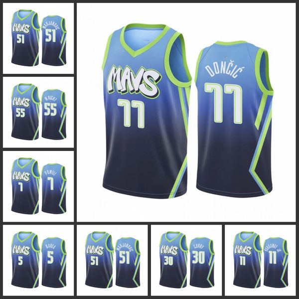 

dallas mavericks boban marjanovic delon wright j.j. barea luka doncic tim hardaway jr. seth curry men's 2019-20 city jersey, Black
