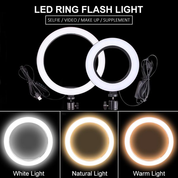 

4in1 26cm 20cm selfie ring light with phone camera holder pgraphy lighting with remote control for p video with tripod