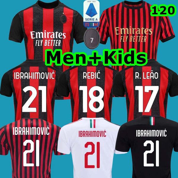 

20 21 ac milan ibrahimovic 21 romagnoli 120 th ac milan piatek jersey suso 19 20 21 football shirt kessie paqueta shirt soccer jersey thai, Black;yellow