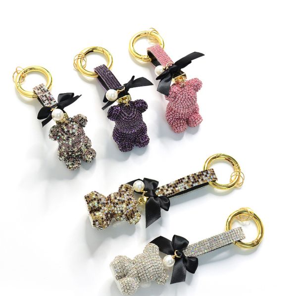 

ручной rhinestone кристалл ключевые цепи цепь мрачные цепи медведь key подвеска сумки key chain животных подвеска