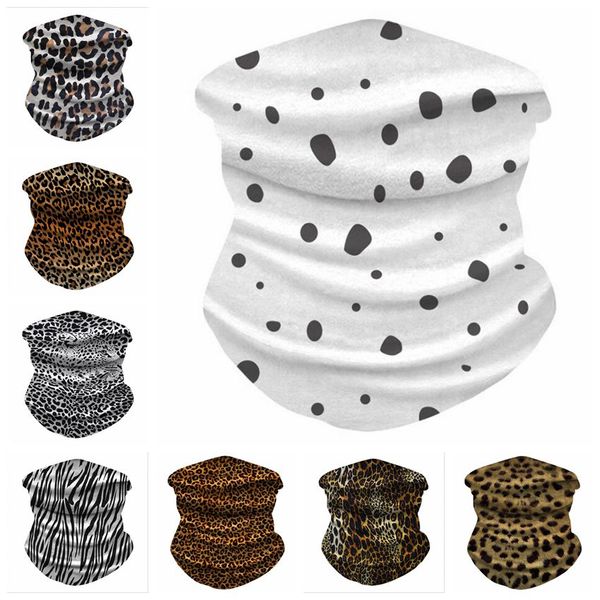 Máscaras Leopard Print Sports Silk equitação festa ao ar livre Chapelaria Lenços 3D Suncreen Magia Turban Sports Ice Máscara Stripe Wrist Band LSK603