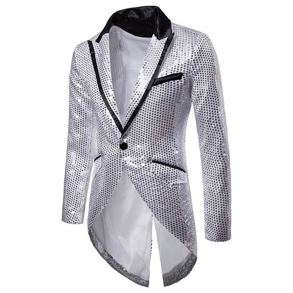 

men's suits & blazers stylish casual slim fit formal one button suit blazer coat jacket, White;black