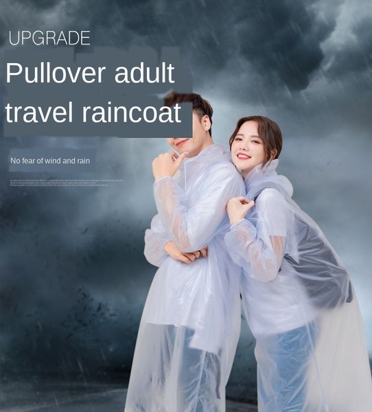 

ce0fi творческого полупрозрачный альпинизма путешествие взрослого пончо унисекс длинного с капюшоном полуоткрытого дождевика креативных полу, Black