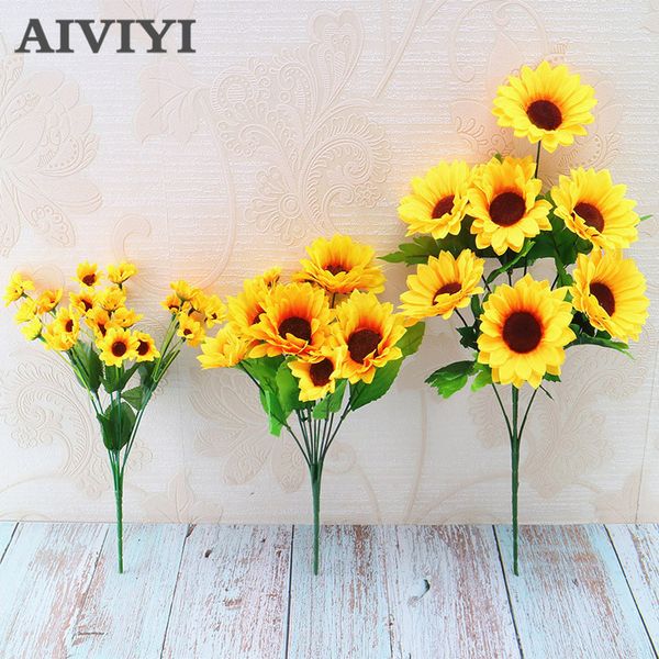 

artificial silk flower sunflower bouquet daisy home garden wedding table diy simulation decorative flowers accessorie plant
