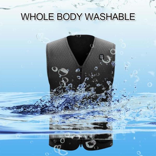 

carbon fiber black usb thermal electric vest heated jacket heated physiotherapy warm body warmer clothing winter pad