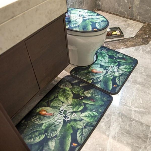 

Creative Flora Printed Toilet Seat Cover INS Style Personality Charm Home Mat Fashion Non-slip Men Women Sticky Toliet Mat